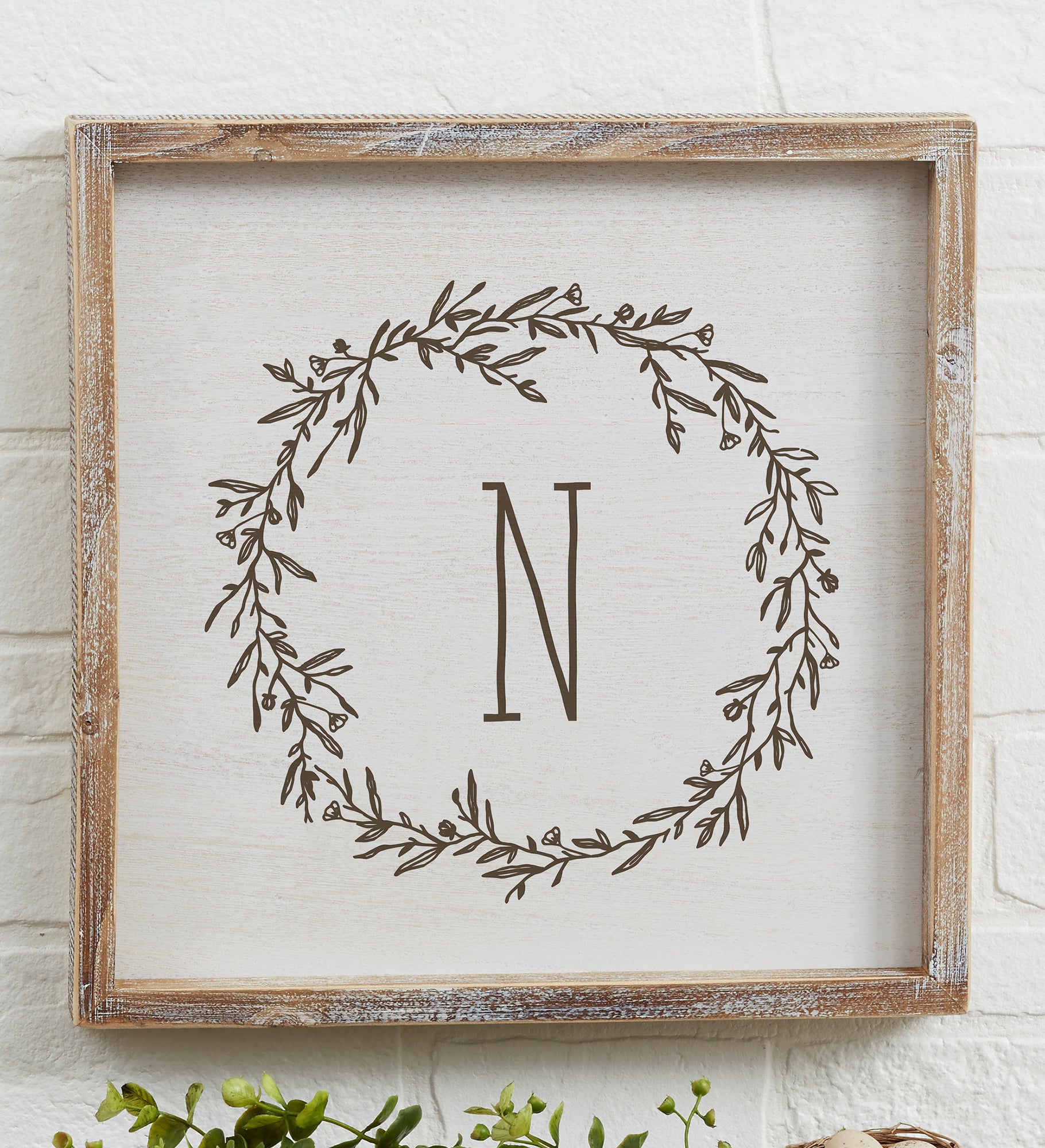 Farmhouse Floral Personalized Frame Wall Art